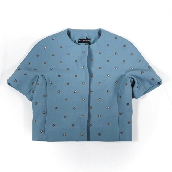 Dolce&Gabbana Embellished,Blue Crystal It 40  Coat - Picture 1 of 4